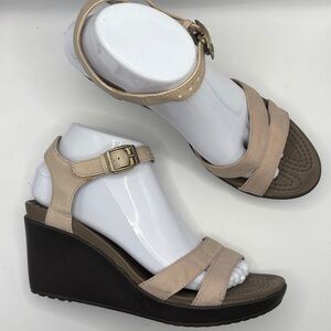 Crocs Women's Leigh II Ankle Strap Wedge Sandal size 8